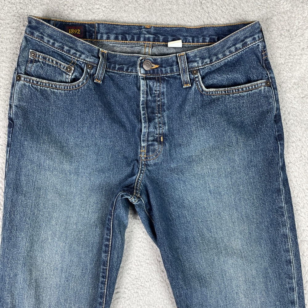 Vintage Abercrombie & Fitch Bootcut Jeans Mens 30x34 Blue Preppy Button Fly 90s - Picture 4 of 15